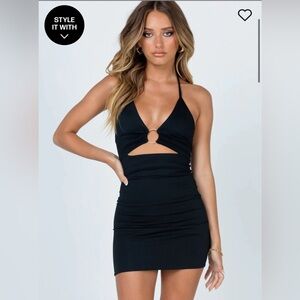 Princess Polly BENNIE MINI DRESS BLACK US 4